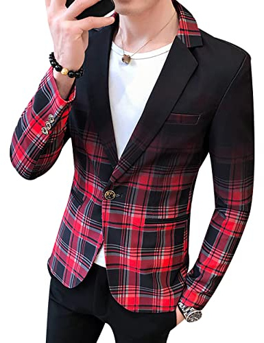 OADOBKICE Maniche Lunghe Uomo Blazer Abito Elegante Uomo Giacca Ufficio Leggera Cardigan Abiti Casual Uomo Giacca Lavoro Giacca Invernale Blazer Uomo Oversize Blazer Aderente Blazer Invernale Rosso M