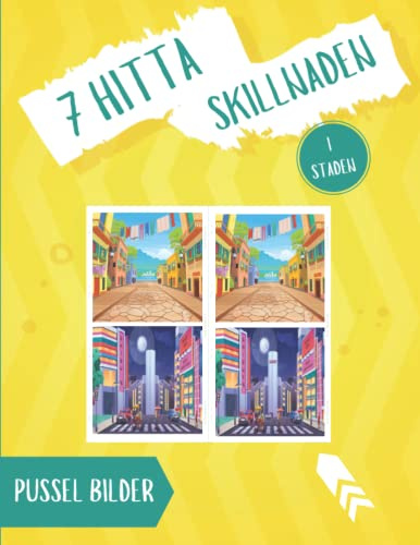 7 Hitta Skillnaden I Staden Pussel Bilder: Sök Och Hitta Skillnaderna Böcker För Barn Ålder 6 7 8 9, Pussel Spel Aktivitetsbok.
