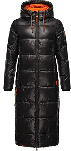 Navahoo Damen warmer Winter Steppmantel mit Kapuze Schmuseengel Black Gr. XXL