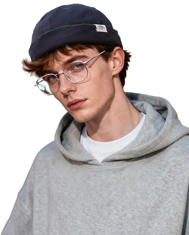 Clakllie Sommar Docker Mössa 100 % Bomull Docker Mössa Mössa Tunn Sjöman Keps Unisex Hamnarbetare Hatt Rullad Kant Mössa, CT84-Marinblå, One Size