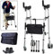 Walkers for seniors Upright Posture Rolling Walker with Armrest Support Pad, Medical 4 Wheel Walker Rollator, Adjustable Height Elderly Walking Aid Used for Seniors Walking rollator walker, Durable Mo