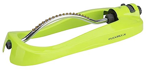 Flexzilla Aspersor oscilante para césped con base de metal, 2,400 pies cuadrados, ZillaGreen