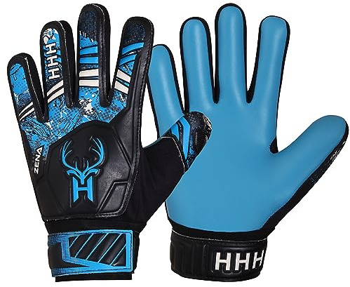 HHH Gants de gardien de but de football pour garçons, enfants, jeunes - Gants de gardien de but de football avec paumes en latex super adhérentes de 4 mm