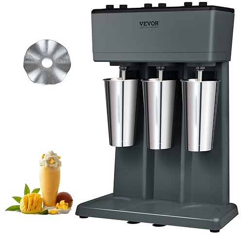 VEVOR Batidora Eléctrica Para Batidos de 3 Cabezales Batidora 1125 W 3 Velocidades de 15000/18000/21000 rpm 3 Tazas de Acero Inoxidable 820 ml Para Hacer Bebidas Batidos Té con Leche Barra Casera
