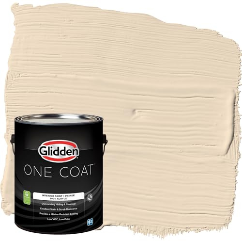 Glidden One Coat 1 gal. Antique Parchment/Beige Eggshell Interior Paint with Primer