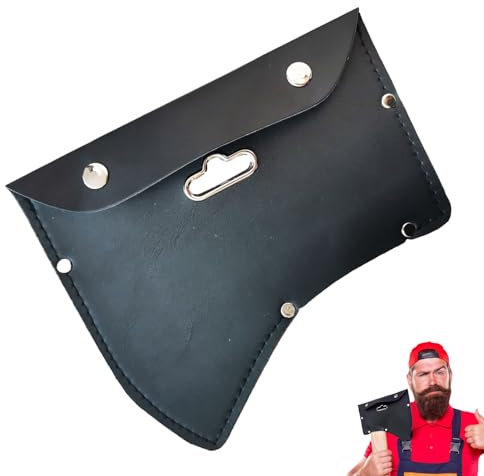 Lumiscent Gaine De Hache, Housse De Protection pour Hache, Étui De Hache en Cuir Artificiel avec Double Boucle Épaissie, Accessoires De Camping Sû Et Réutilisables pour Les Sorties Camping Randonnée