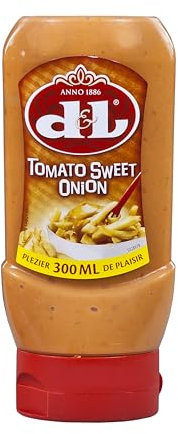 D&L Tomato Sweet Onion Sauce - 1x 300ml - belgische Grill-Soße aus Tomaten & Zwiebeln, würzig-fruchtige Würz-Sauce von Devos & Lemmens, zu Burger & Pommes, Fleisch- und Fischgerichten