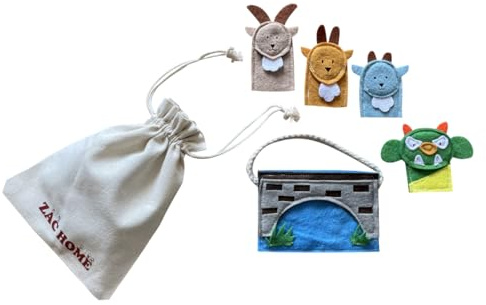 Children's Finger Puppets Set, Billy Goat Gruff Finger Puppets Set for Kids