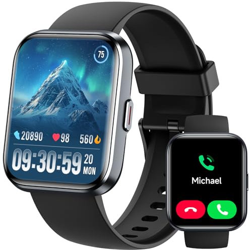 Gydom Smartwatch Herren, Smartwatch Damen mit Telefonfunktion & Alexa, 1,8 Fitnessuhr mit 100 Sportmodi & IP68, Herzfrequenz SpO2 Schlafmonitor, Armbanduhr Schrittzähler Uhr für Android iOS