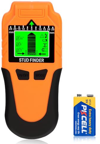 Scanner mural 6 en 1 – Détecteur de montants amélioré avec écran LCD et alarme audio, capteur mural précis pour bois, métal, fil sous tension AC, solive, tuyau et câble