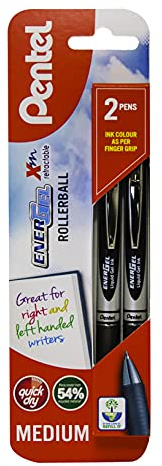 Pentel EnerGel Xm Retractable Gel Pen - Black (Pack of 2)