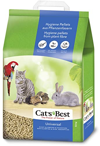 Cat's Best Universal, 100 % pflanzliche Kleintierstreu, nicht klumpende Pellets aus Pflanzenfasern – für Katzen und andere Kleintierrassen, 11 kg/20 l