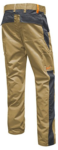 strongAnt Pantalón de Trabajo para Hombre, pantalón Cargo de Lona - Beige-Gris. Talla: 44