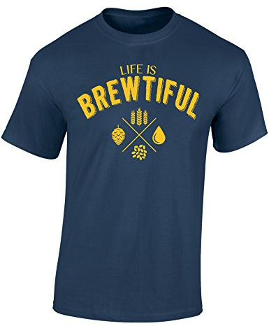 Öl t-shirt: Life is Brewtiful – present till ölälskare – gåvor för män – öldrickare – Craft-Beer – oktoberfest – bryggägg – rolig – rolig – JGA – suga – dricka