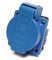 8 Stück/Einbausteckdose Schuko Steckdose 16A mit IP54 / + Flansch Dichtung (Blau)
