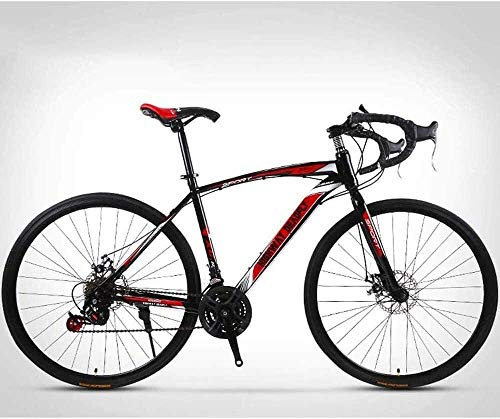 MU 26-Pulgadas de Camino de la Bicicleta, de 24 Velocidades Bicicletas, Doble Freno de Disco, Marco de Acero de Alto Carbono, Camino de la Bicicleta de Carreras,Negro