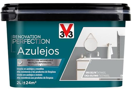 V33 Esmalte Renovation Perfection Azulejos Gris Delfín Satinado 2L