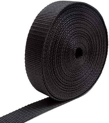 IPEA Correa de Nailon Negro para Mochila y Bolsos – 10 Metros de Longitud – Cuerda de Correa Multiusos para Costura, Deportes, Equipaje, Bricolaje, Tamaño - Amplia 30 mm – Negro – 3 cm