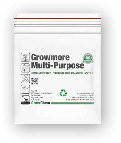 Grow Chem Growmore Fertiliser (1.9KG Bag) Multi-Purpose Plant Food Granules - NPK 7-7-7 Nourishes Plants with Essential Nutrients – Suitable for All Plant Types - Garden