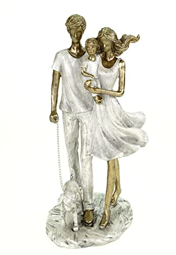 formano Dekofigur Familie mit Hund Modern Couple Skulptur 26 cm Liebe Paar