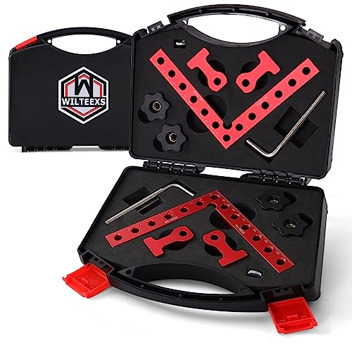 WILTEEXS Corner Clamps for Woodwork, 5.5 Aluminum Alloy Right Angle Clamp, 90 Degree Positioning Squares Clamp with Box, Right Angle Clamp Tool for Picture Frames Cabinet Drawers Making- 2 Sets