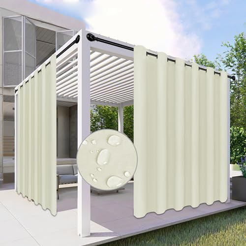 Easy-Going Rideaux d'extérieur 100% imperméables Beige 279 x 304 cm