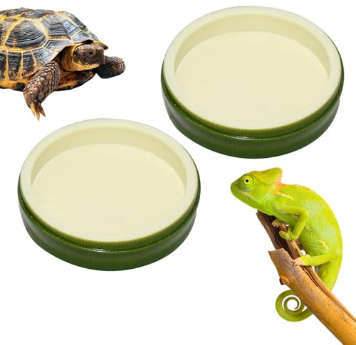 Vikrami lighting 2Pcs Reptile Food Water Bowl Plate Dish,Tortoise Accessories Shape tortoise Food Bowl Reptile Feeder,Tortoise water bowl,Tortoise accessories,Reptile water bowl for Crawl Pet ﻿