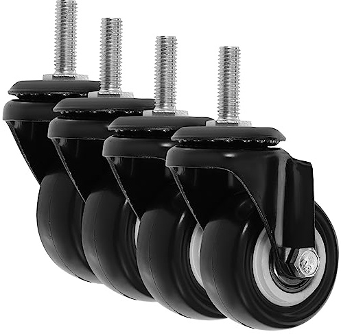 JECOMPRIS Set of 4 Cabinet Castors for Table Replacement Wheels Suitcase Travelite Stool with Wheels Height Adjustable Replacement Wheels for Office Chairs Workshop Stool with Wheels Workshop Stool