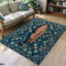TUKDAK Waschbarer Teppich für Wohnzimmer 120×180cm, Grün Antirutsch Schlafzimmer Teppich mit Gummirücken, Weicher Kurzflor Kinderzimmer Rug, Boho Tier Carpet für Esszimmer Küchen Badezimmer