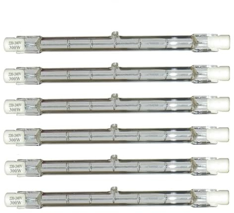 BLOMDE Bulbo de halógeno J T3, Lámpara de tubo de cuarzo de inundación de doble luz R7S 118 mm-100W 220V6pcs