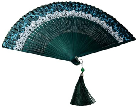 Holibanna Abanico Plegable De Madera Chino Abanico De Seda Para Ceremonias Culturales