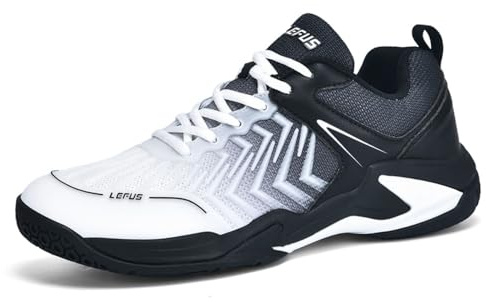 CLOFABY Chaussures de badminton pour homme et femme Chaussures d'entraînement intérieures antidérapantes légères pour tennis, squash, volleyball, handball, 42 2/3 EU
