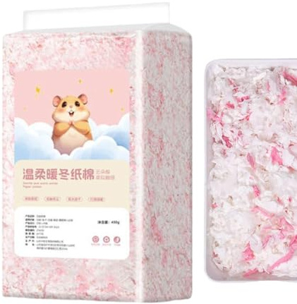 Litière pour hamster – 450 g de copeaux de bois, anti-odeurs, petit doux pour dormir, copeaux de nid confortables, litière sans poussière pour petits animaux | Nettoyage quotidien du boîtier Cage