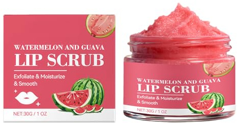 Exfoliante Labial - Exfoliante De Guayaba Y Sandía De 1,61 Pulgadas | Cuidado De Los Labios - Bálsamo De Azúcar Hidratante 30 G Formulado Para Pieles Delicadas Que Eliminan Las Escama