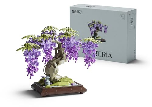 Nifeliz Bonsái de Glicina Set de Construcción para Adultos, Maqueta de Planta Botánica, Decoración para Hogar y Escritorio, Regalo para Amantes de Las Plantas (737 Piezas, NF10372)