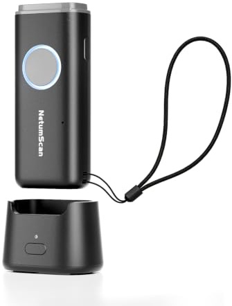 NetumScan Bluetooth 1D 2D QR Barcode Scanner with Charging Dock U820 | Portable scanner compatible with iPhone iPad, ideal for inventory, retail & bookstore data collection