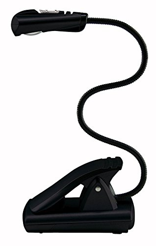 WEDO 2541001 Mobile Leselampe (mit LED Beleuchtung und Clip), mit Batterien, schwarz