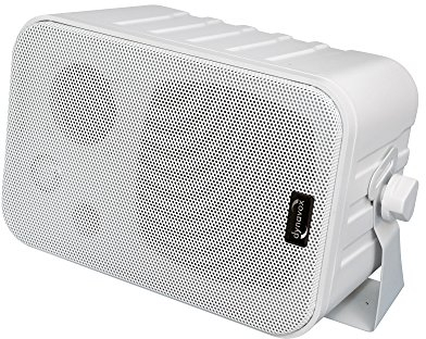 Dynavox 3-Wege Mini-Box mit Halterung für Wandmontage, Paar, Kleiner Surround-Lautsprecher für Heimkino, Weiss