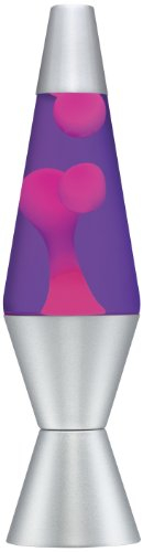 Lava Lamp 2121, Pink Wax, Purple Liquid, Silver Base and Cap, Original 14.5 inch LAVA Motion Lamp to Illuminate Your Mood