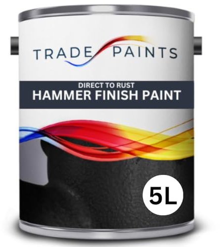 Hammer Finish Direct To Rust Metal Paint Hammerite Equivalent (5 Litre, Black)