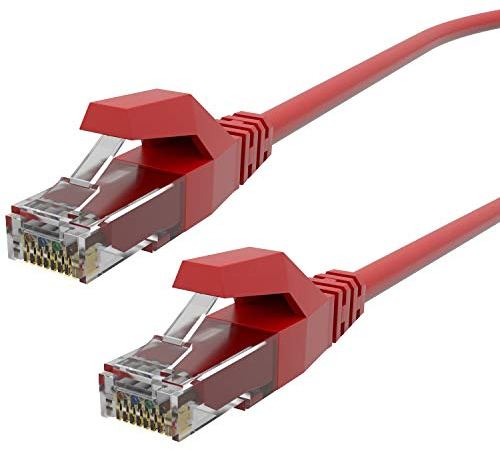 AIXONTEC 12 m RJ45 Netzwerkkabel LAN Kabel Rot RJ-45 Patchkabel Gigabit UTP RJ 45 Stecker ungeschirmt Ethernetkabel DSL Switch Router Power LAN kabel Modem Patchfelder