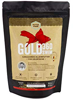 Nutramare Gold360 Swim 1000ml Goldfischfutter | Farbverstärkendes Premiumfutter für Gartenteichfische mit Spirulina