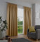 Fusion - Galaxy - Pair of Dim-out Pencil Pleat Curtains - 90 Width x 72 Drop (229 x 183cm) in Ochre