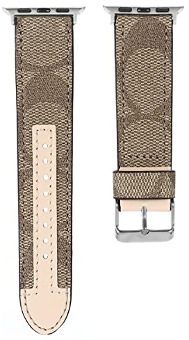 Designer Armband kompatibel mit Apple Watch 38mm 40mm 41mm 42mm 44mm 45mm, Echtleder Ersatzarmband für iWatch Apple Watch Series 7/6/5/4/3/2/1/SE für Damen und Herren, 44mm 45mm 46mm 49mm 42mm(Apple