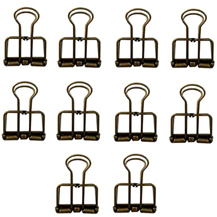 10 pezzi in metallo con scheletro a clip in filo metallico, clip per rilegatura in bronzo, per ufficio, scuola, casa, 10 pezzi