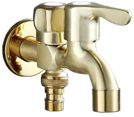 Robinet De Jardin Double Sortie Robinet Exterieur Jardin Double Robinet Double Sortie 1/2 Sortie Double Pour Salle De Bain laiton interface Unique