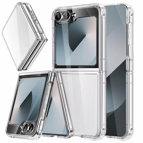 Cover per Z Flip 6,Silicone Slim Clear Custodia Samsung Galaxy Z Flip 6 5G,Soft Sottile Custodia Rigida PC Bumper Flexible Cover per Z Flip 6,Trasparente