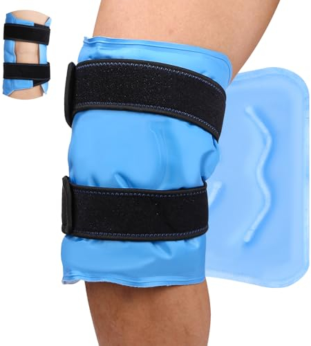 Bolsa Hielo Para Aliviar El Dolor De Rodilla, Envoltorio De Gel Frío Reutilizable, Bolsas Gel Frio Reutilizables, Compresa Caliente O Fría, Para Lesiones En Las Piernas,Hinchazón,Esguinces,Azul Claro
