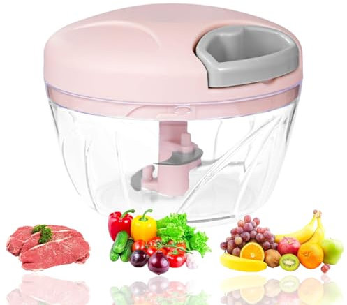 SNZ Hachoir Manuel, Mini-robots et Hachoirs, Coupe Légumes, Coupe Ail, Petit Mixeur, Capacité : 500 ml, Multi-hachoir Universel pour Légumes, Fruits, Noix, Ail, Aliments pour Bébés