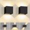 PQETBV 2 Pezzi Applique LED da Parete Interno, LED Lampade da Parete Esterno IP65 Impermeabile Angolo del Fascio Regolabile Per Balconi, Corridoi, Camere da Letto, Bagno